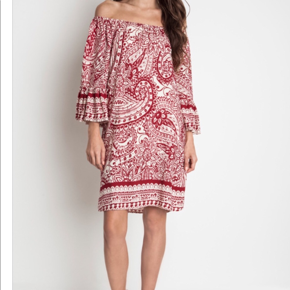 Bell sleeve dress.